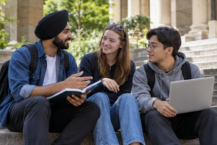 University students learning, planning and celebrating their studies