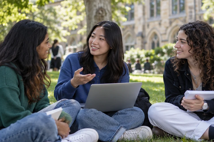 University students learning, planning and celebrating their studies
